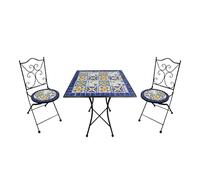 AXI Camilla Set Bistrot da Balcone, 2 Sedie 1 Tavolo in Mosaico, Per Veranda - Blu Mediterraneo - Per Giardino/Terrazza
