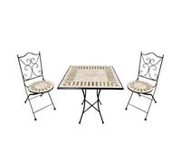 AXI Camilla Set Bistrot da Balcone, 2 Sedie 1 Tavolo, Set Bistrò Veranda Mosaico Beige Toscana - Set Bistro da Giardino, Tavolo Bistro per Giardino/Balcone/Terrazza.