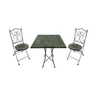 AXI Camilla Set Bistrot da Balcone, 2 Sedie 1 Tavolo, Set Bistrò Veranda Mosaico Verde Scuro - Set Bistro da Giardino, Tavolo Bistro per Giardino/Balcone/Terrazza.