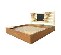 AXI Cato Sabbiera, con Vaschetta per l'acqua e parete gioco - Beige/Marrone | Dotata di giochi di sabbia, lavagna, imbuti e ripiani | Include panno di terra incluso - 105 x 100 x 58,5 cm