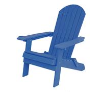 AXI Claire Sedia Adirondack in plastica blu | Sedia da giardino / sedia a sdraio in legno per 1 persona con braccioli e schienale alto | 84,5 x 77 x 95,5 cm