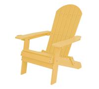 AXI Claire Sedia Adirondack in plastica gialla | Sedia da giardino / sedia a sdraio in legno per 1 persona con braccioli e schienale alto | 84,5 x 77 x 95,5 cm
