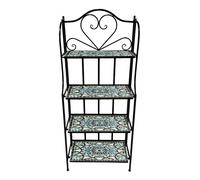 AXI Cleo Scaffale per piante in metallo con mosaico multicolore | Mobile a 4 ripiani con piastrelle in mosaico ceramico | Per giardino / balcone / terrazza - 64 x 27 x 140,5 cm
