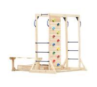 AXI Dex Struttura per arrampicata in legno marrone | Struttura da gioco per bambini con parete da arrampicata, sabbiera, barre per arrampicarsi e tavolo da picnic | 200 x 195 x 199 cm