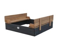 AXI Ella Sabbiera in legno FSC con panche e coperchio | Sabbiera per bambini in antracite e marrone | 100 x 95 cm