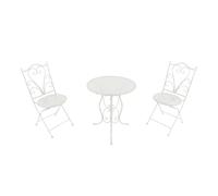AXI Eloise Set Bistrot da Balcone, 2 Sedie 1 Tavolo, Set Bistrò Veranda Bianco Sporco - Set Bistro da Giardino, Tavolo Bistro a Mosaico per Giardino/Balcone/Terrazza.