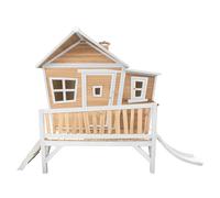 AXI Emma Casetta con pavimento e scivolo bianco | Casa da gioco per giardino / esterno in marrone e bianco di legno FSC | Parco giochi per bambini