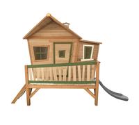 AXI Emma Casetta con pavimento e scivolo grigio | Casa da gioco per giardino / esterno in marrone & verde di legno FSC | Parco giochi per bambini