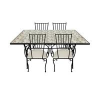 AXI Leonie Set Bistrot da Balcone, 4 Sedie 1 Tavolo, Set Bistrò Veranda Mosaico Rosa Romantico - Set Bistro da Giardino, Tavolo Bistro per Giardino/Balcone/Terrazza.