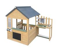 AXI Lizz Casetta per bambini in legno - Marrone/Antracite | Casetta da gioco per il giardino/all'aperto, con cucina giocattolo integrata - Accessori inclusi | Casetta da giardino per bambini