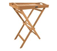 AXI Lora Tavolino Pieghevole in legno di teak con vassoio rimovibile | Mobiletto Pieghevole per giardino, balcone, terrazza | Anche da salotto / 60 x 35 x 75 cm