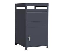 AXI Louis Cassetta postale per pacchi in metallo Antracite con fioriera | Cassetta per pacchi multipli | Cassetta per Pacchi da Esterno con serratura | 68 x 80 x 124 cm