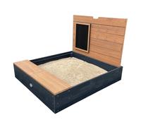 AXI | Mandy - Sabbiera con contenitore e coperchio Grigio, Marrone | Sabbiera in legno, legno di Hemlock | Facile da costruire, conservare | Da 3 anni
