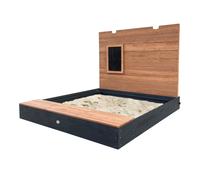 AXI | Mandy - Sabbiera XXL con contenitore e coperchio Grigio, Marrone | Sabbiera in legno, legno di Hemlock | Facile da costruire, conservare | Da 3 anni