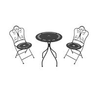 AXI Marilou Set Bistrot da Balcone, 2 Sedie 1 Tavolo, Set Bistrò Veranda Grigio - Set Bistro da Giardino, Tavolo Bistro a Mosaico per Giardino/Balcone/Terrazza.