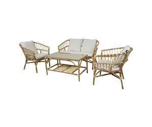 AXI Mary Set da giardino 4 pezzi con divano, tavolo e 2 ampie poltrone | Mobili da giardino 100% Rattan | Mobili da giardino / Set da giardino per 3 persone