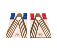 AXI Plus Set Gioco del Cornhole con 2 tavoli - Gioco del Lancio del sacco per esterni/interni - Con 8 sacchettini e borsa per il trasporto - Tavolo pieghevole in legno - 91x60cm