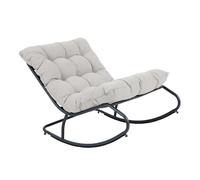 AXI Ruby Sedia a dondolo Nero/beige | Dondolo da giardino con telaio in acciaio / Cuscini in olefina | Sedia lounge da esterno/da giardino per 1 persona | Portata massima 110 kg