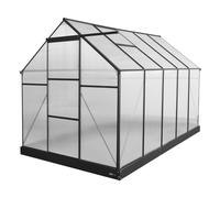 AXI Simon Serra da giardino in alluminio e policarbonato nero | Orto Coperto con porta scorrevole e finestra | Resistente all'inverno | Con drenaggio integrato | 310x190x207 cm