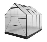 AXI Simon Serra da giardino in alluminio e policarbonato nero | Orto Coperto con porta scorrevole e finestra | Resistente all'inverno | Con drenaggio integrato | 250x190x207 cm