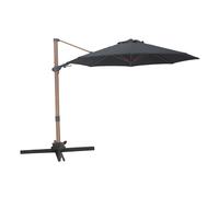 AXI Solis Ombrellone Decentrato Rotondo Ø 300 cm, Effetto Legno/Grigio | Per giardino / terrazza con struttura verniciata a polvere | Base a croce e copertura protettiva incluse | Inclinabile e girevo