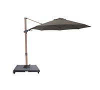 AXI Solis Ombrellone Decentrato rotondo 300x300 cm, effetto legno/taupe | Da giardino/terrazza con struttura verniciata a polvere | Include base con ruote e custodia | Inclinabile e ruotabile a 360°
