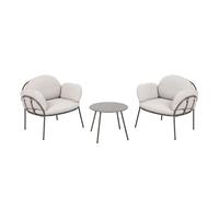 AXI Ziva Set da Giardino con Tavolo e 2 Sedie | Cuscini Inclusi | Set da Balcone/Esterno 3 Pezzi in Olefina/Acciaio, Beige | Arredamento da Esterno/Poltrone Lounge - 2 Persone