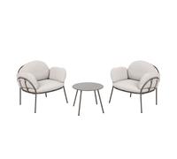 AXI Ziva Set da Giardino con Tavolo e 2 Sedie | Cuscini Inclusi | Set da Balcone/Esterno 3 Pezzi in Olefina/Acciaio, Beige | Arredamento da Esterno / Poltrone Lounge - 2 Persone