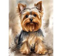 AxiangziK 11CT Contato Cross Stitch Kit,cane animale,yorkshire terrier,Kit Punto Croce Prestampato Completo Stampati Prestampati Schemi per Principianti,40x50cm