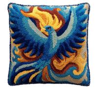 AxiangziK Animale Uccello Kit di Ganci a Chiusura per Cuscino,Bellissima fenice blu,Kit cuscino mezzopunto DIY di cuscino Principianti Adulti Regalo per adolesc,43x43cm