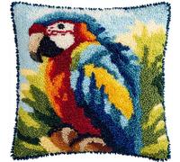 AxiangziK Latch Hook Kits For Adults,Pappagalli,Diy Latch Cross Stitch Sofa Cushion,Creativity Gift Embroidery Home Decoration,17x17in