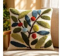 AxiangziK Latch Hook Kits For Adults,ramo d'ulivo Diy Latch Cross Stitch Sofa Cushion,Creativity Gift Embroidery Home Decoration,17x17in