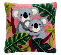 AxiangziK Latch Hook Kits For Adults,Simpatico koala, 005 Diy Latch Cross Stitch Sofa Cushion,Creativity Gift Embroidery Home Decoration,17x17in