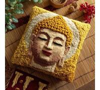 AxiangziK Latch Hook Kits For Adults,statua di Buddha Diy Latch Cross Stitch Sofa Cushion,Creativity Gift Embroidery Home Decoration,17x17in