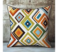 AxiangziK Moderno e semplice Kit Punto Croce da Ricamare,Rombo geometrico colorato,DIY Cuscino Ricamato a Mano con Punto Croce Set per Adulti Principianti per Arredamento Casa,45x45cm