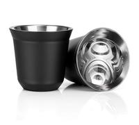 axibanni tazzine caffe,tazzine caffe particolari,Confezione da 2 tazze da caffè a doppia parete in acciaio inox 304, 80 ml