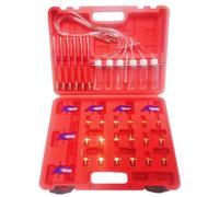 AXILYZE Kit per test iniettori diesel a 6 cilindri, tester per perdite su guida comune con 24 adattatori, misuratore di portata carburante per BOSCH/per SIEMENS/per DENSO/per DELPHI, rileva iniettori