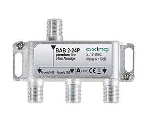 Axing Bab 2 - 24P Splitter a 2 Vie 24dB TV via cavo CATV Multi Media DVB-T2 DB, 5 - 1218 MHz metallo