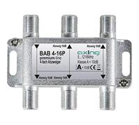 Axing Bab 4 - 16P Splitter a 4 Vie 16DB TV via cavo CATV Multi Media DVB-T2 classe A +, DB, 5 - 1218 MHz metallo