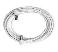 Axing BAK 153-00 Cavo di collegamento IEC cavo coassiale, spina angolare bipolare con connessione coassiale, doppia schermatura (7,5 m) bianco