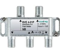 Axing BVE 4-01P Distributore 4 uscite partitore TV via cavo CATV Multimedia DVB-T2 5-1218 MHz metallo