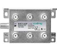 Axing BVE 6-02P - Distributore BK a 6 vie per TV via cavo, multimedia digitale, 5-1218 MHz, connettore F in metallo