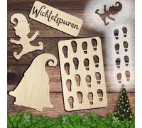 Axinyijia 4 Pezzi Stencil di Impronte di Gnomo, Set di Stencil per Gnomi in Legno, Stencil dell'impronta Dello Gnomo per Finestre Natale Decorazione (4Pcs)