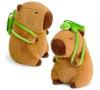 Axinyijia Capibara Peluche 25 cm Capybara Plush Toy con Zaino Tartaruga Peluche di Simulazione Capybara Regali per Ragazzi e Ragazze