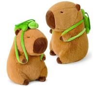 Axinyijia Capibara Peluche, Capybara Pupazzi con Zaino Tartaruga, 25cm Giocattolo Capybara Plush per Bambini Adulti