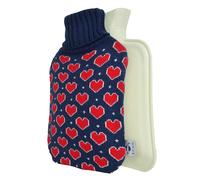axion® Borsa dell'acqua calda con rivestimento - in maglia blu con cuo