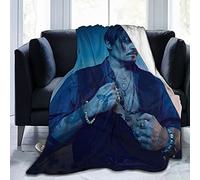 axirdju Johnny Depp Coperta in flanella super morbida e confortevole, coperta da campeggio, spiaggia, decorazione per camera da letto e soggiorno, adatta per bambini/adulti (nero, 127 x 101,6 cm)