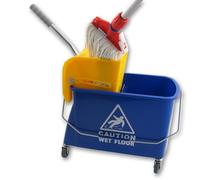 Axis Line Secchio con Strizzatore 17L - Carrello Pulizia 2 Scomparti | Carrello lavapavimenti professionale con ruote, strizzatore mop e separazione acqua pulita/sporca