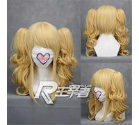 Axis Powers Hetalia Elizabeta Hedervary Golden Chip Coda di cavallo Parrucca cosplay resistente al calore in fibra di capelli + cappuccio parrucca gratuito