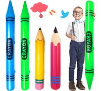 AxiyanX 4 palloncini gonfiabili giganti a matita e pastelli, per il rientro a scuola, decorazioni per aule, grandi forniture gonfiabili per feste di compleanno, laurea, giardino, stanza (stile-1)